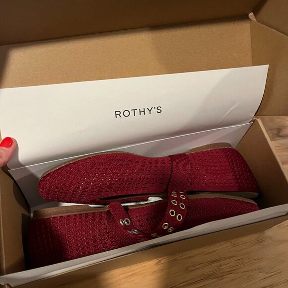NEW! Rothy's The Max Buckle Mary Jane - Ruby Mesh Size 9 - Picture 5 of 8